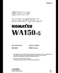 Komatsu WA150-5H Wheel Loader Service Repair Manual - H50051 and up