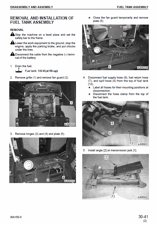 Komatsu WA150-5 Wheel Loader Workshop Service Repair Manual WA150-5 serial 65001 and up