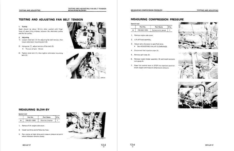 Komatsu D31A-17 D31E-17 D31P-17 Bulldozer Service Manual