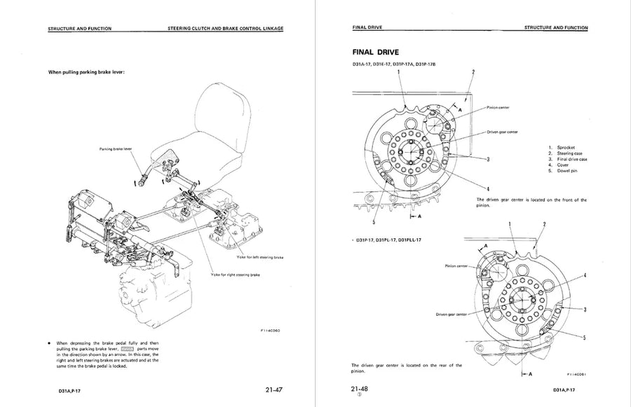 Komatsu D31A-17 D31E-17 D31P-17 Bulldozer Service Manual