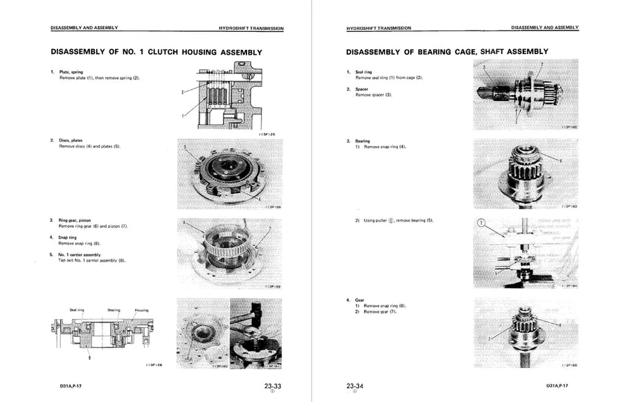 Komatsu D31A-17 D31E-17 D31P-17 Bulldozer Service Manual