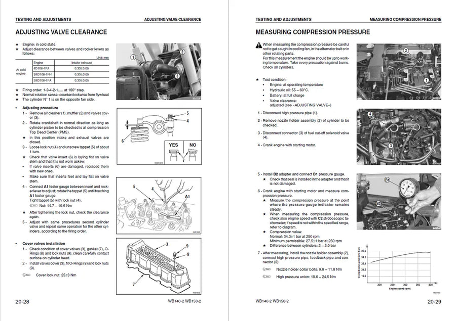 Komatsu WB140-2 and WB150-2 Backhoe Loader Service Manual