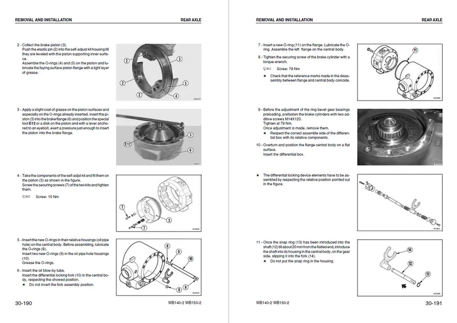 Komatsu WB140-2 and WB150-2 Backhoe Loader Service Manual