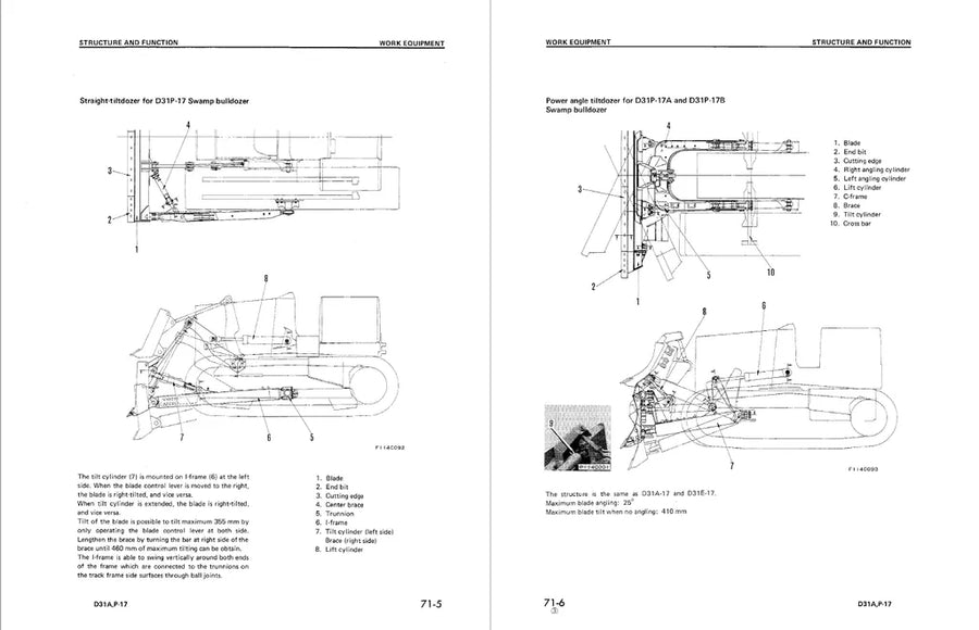 KOMATSU D31A-17, D31E-17, D31P-17, D31PL-17, D31PLL-17, D31P-17A, D31P-17B BULLDOZER Service Shop Repair Manual