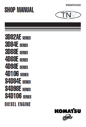 Komatsu 4D88E, 4D98E, 4D106 Series Engine Manual