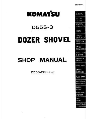 Komatsu D55S-3 Dozer Service Manual