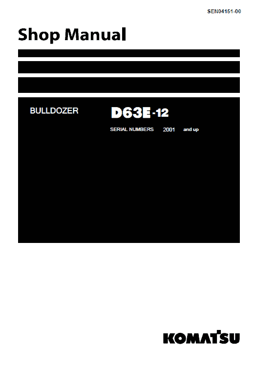 Komatsu D63E-12 Dozer Service Manual